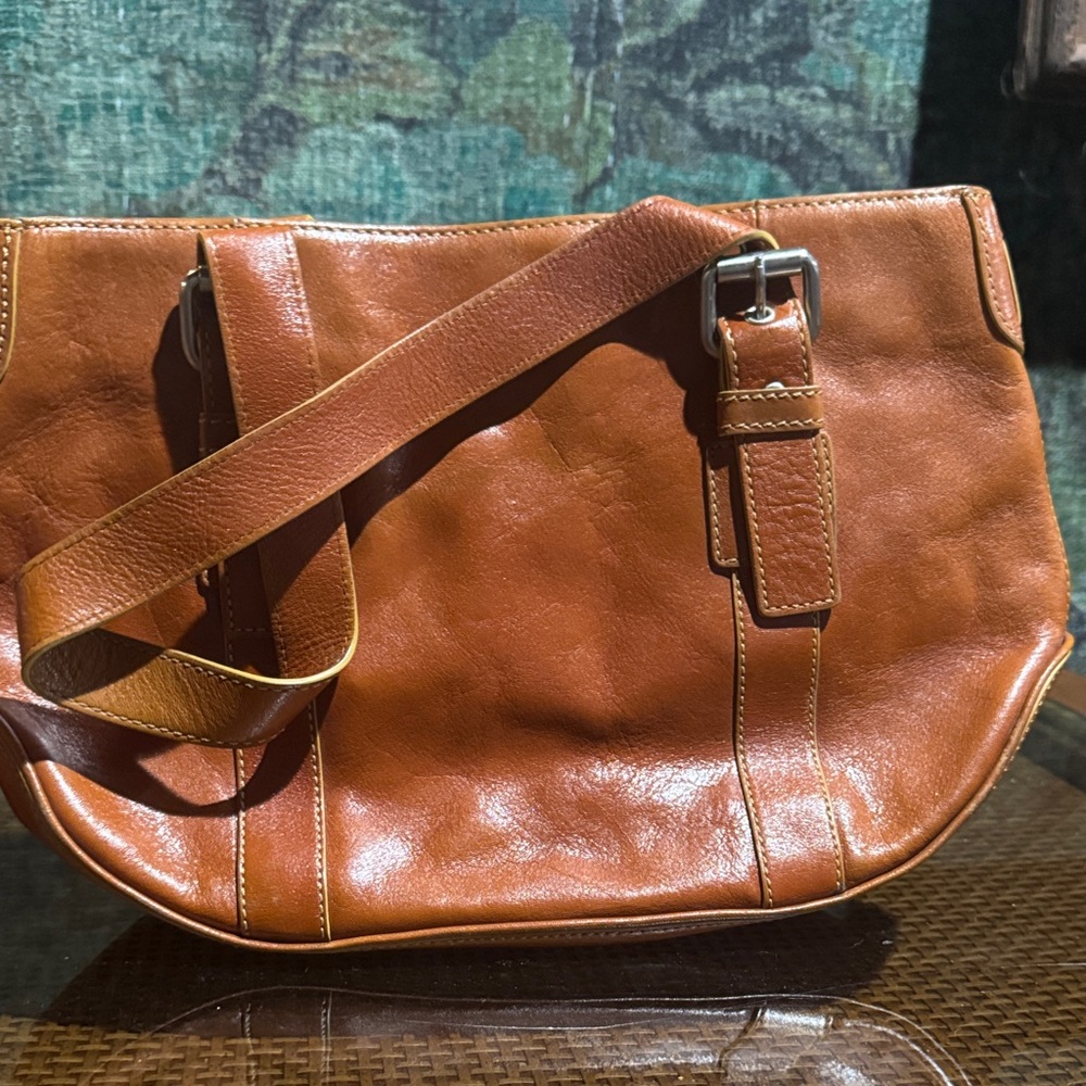 Hype Brown Leather Shoulder Bag